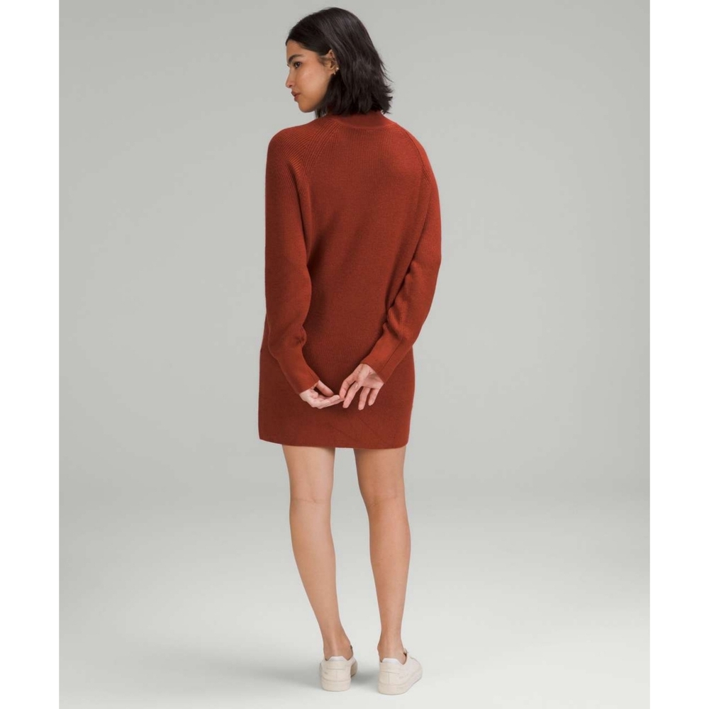 LULULEMON Merino Wool-Blend Knit Dress Cayenne 2022 Size 8 - Picture 5 of 7
